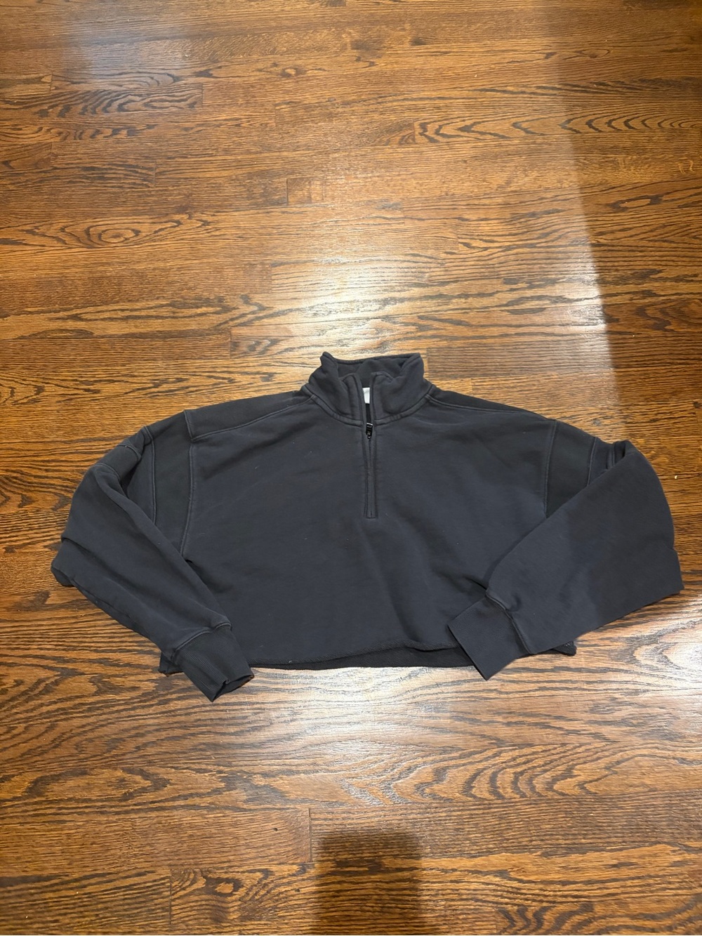 TNA Black Cropped Half-Zip Sweatshirt